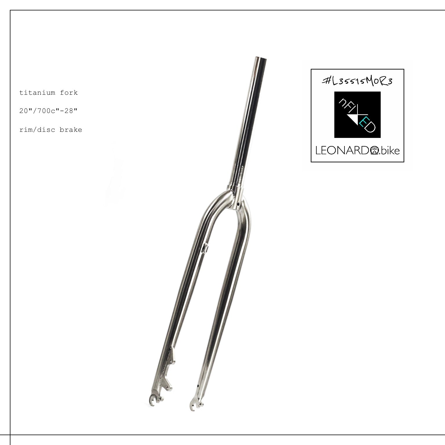 Road bike fork, Rim/Disc兼用、新品 TITANIUM FORK 20
