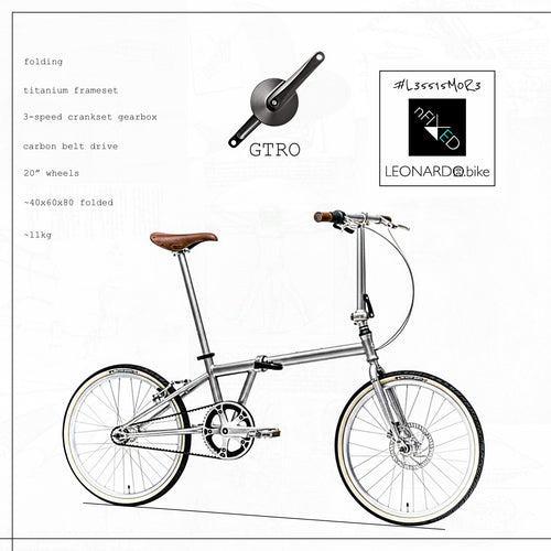 "3.SPEED-FOLDI.LEO" BELT-DRIVE GTRO-GEARBOX TITANIUM FOLDING-BIKE