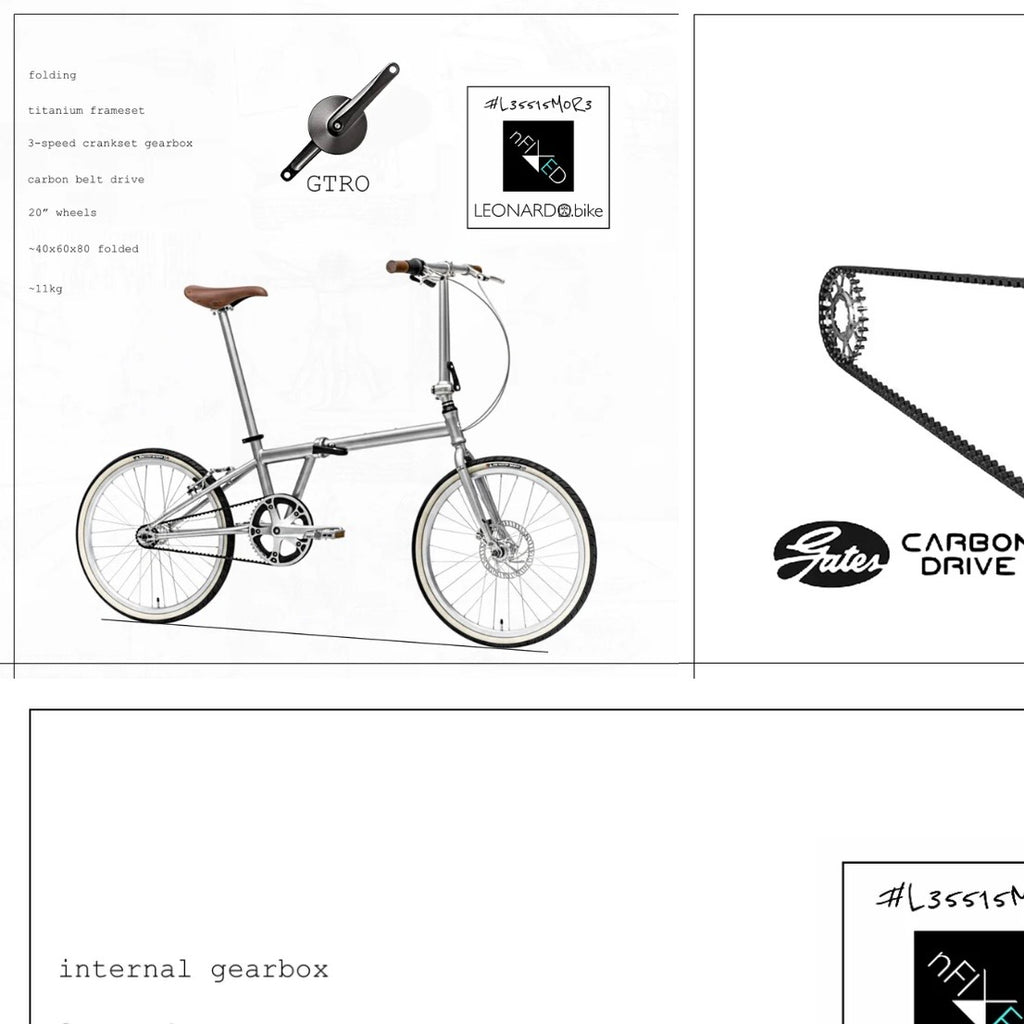 "3.SPEED-FOLDI.LEO" BELT-DRIVE GTRO-GEARBOX TITANIUM FOLDING-BIKE