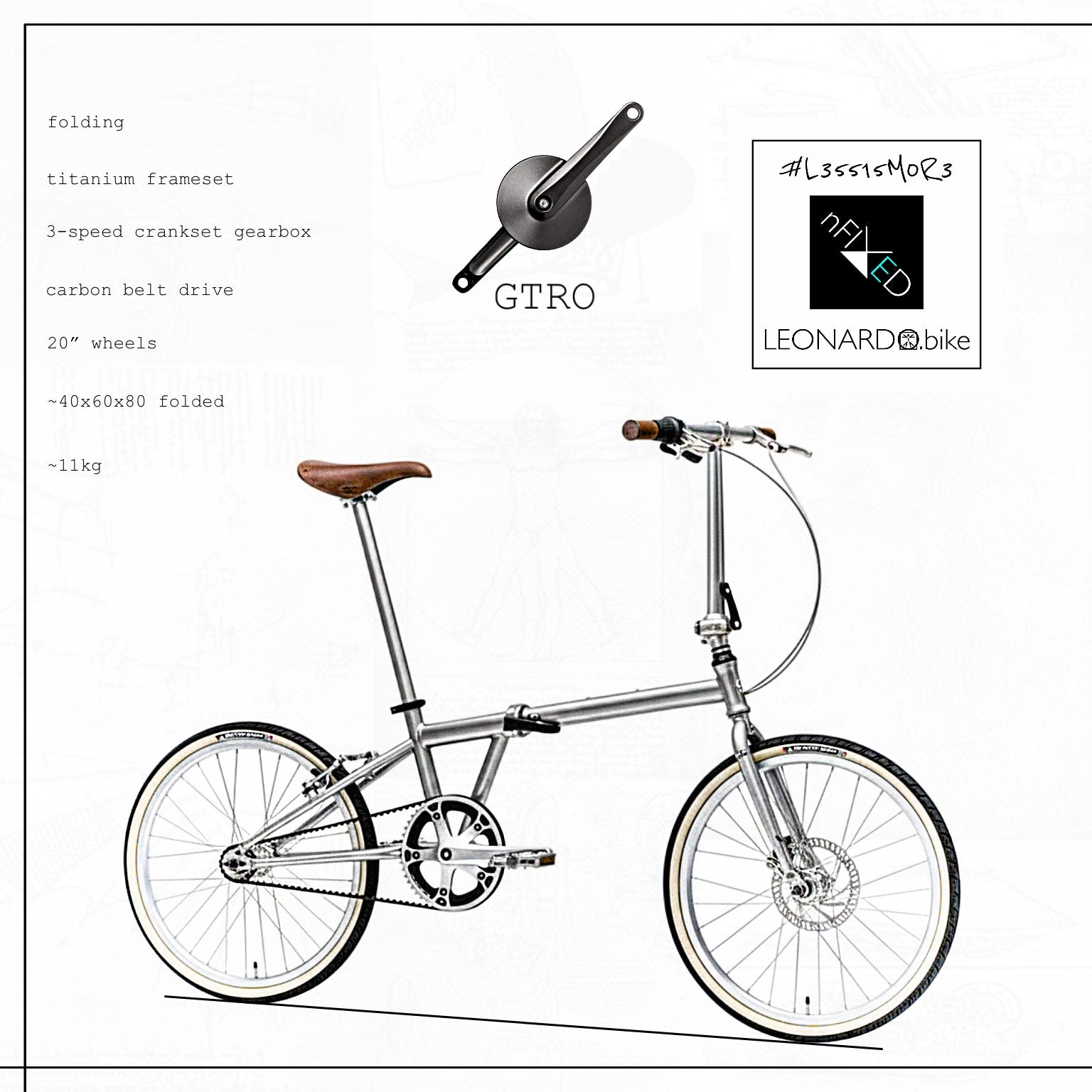 GTRO/FOLDI.LEO 3:SPEED/BELT/TI/FOLDING BIKE