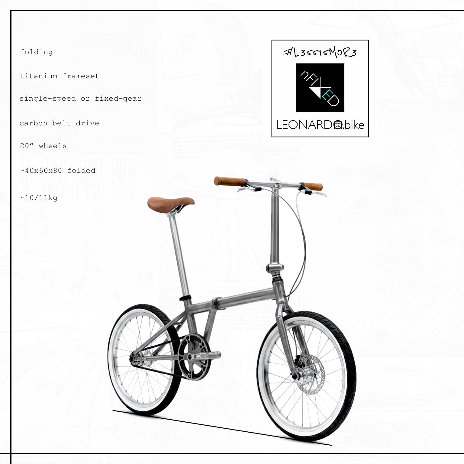 FOLDI.LEO:PURA 1/2SPD/FIXED/BELT/TI/FOLDING BIKE