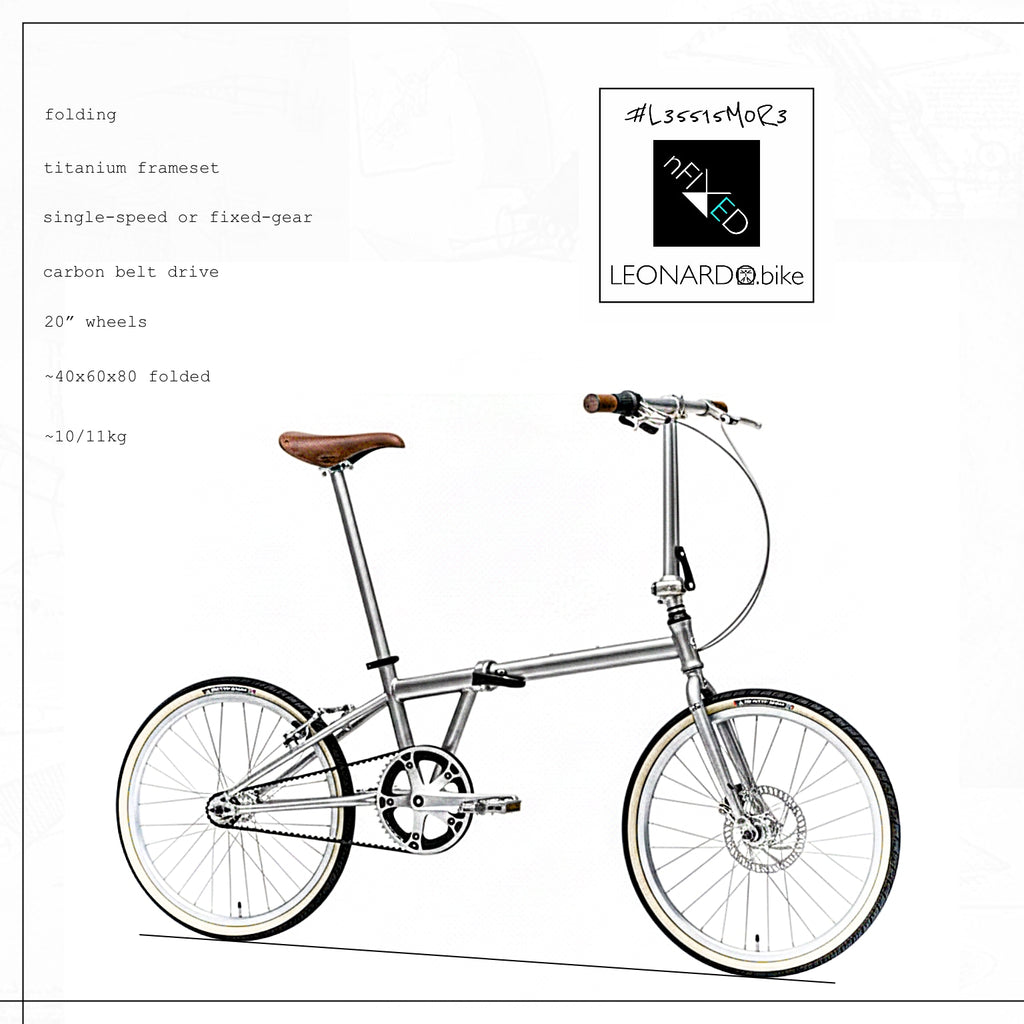 "FOLDI.LEO-PURA" TITANIUM SINGLE-SPEED BELT-DRIVE BIKE NFIXED.COM  #L35515M0R3