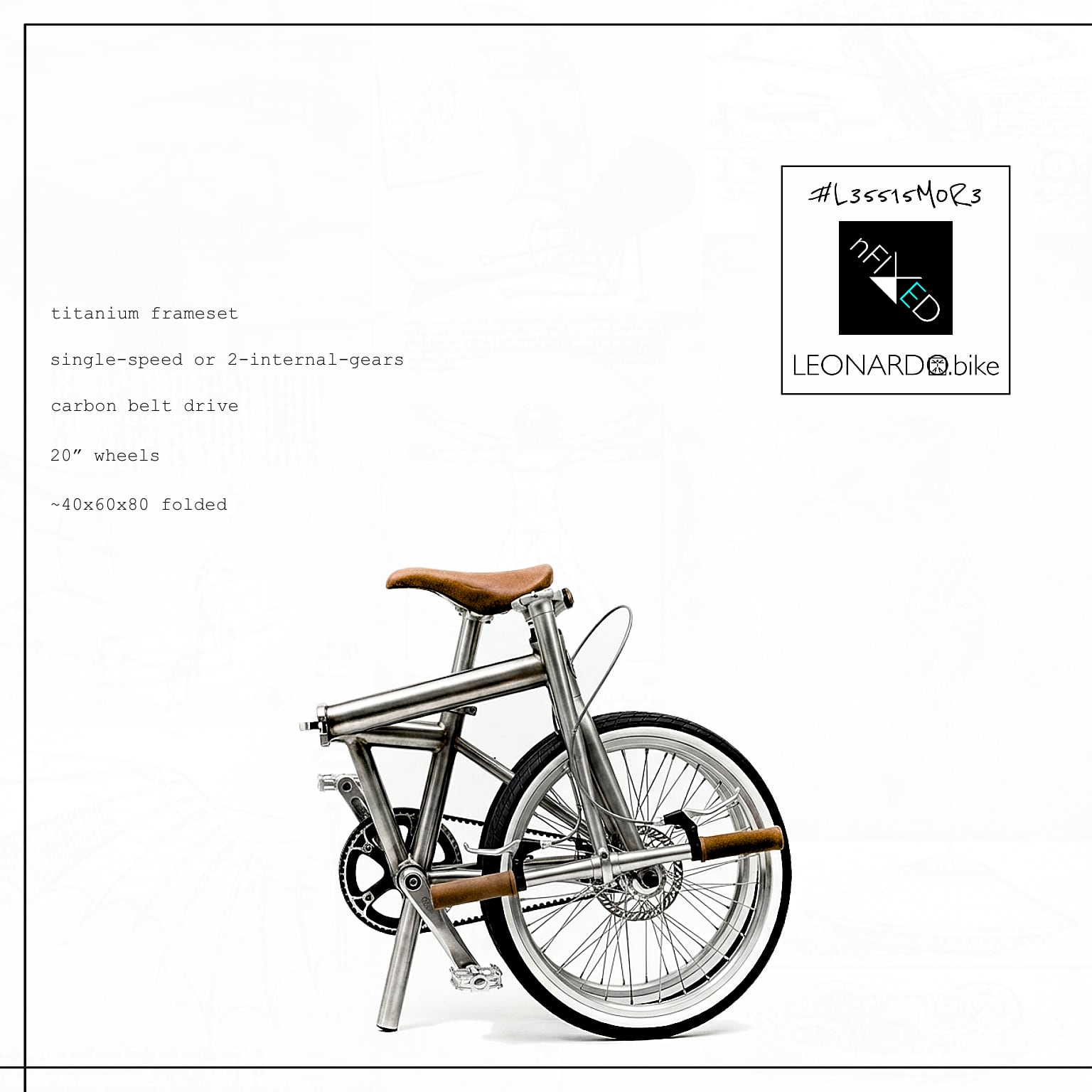 E:FOLDI.LEO GEN3.ZEHUS 1/2.SPD/BELT/Ti/FOLDING SMART E:BIKE