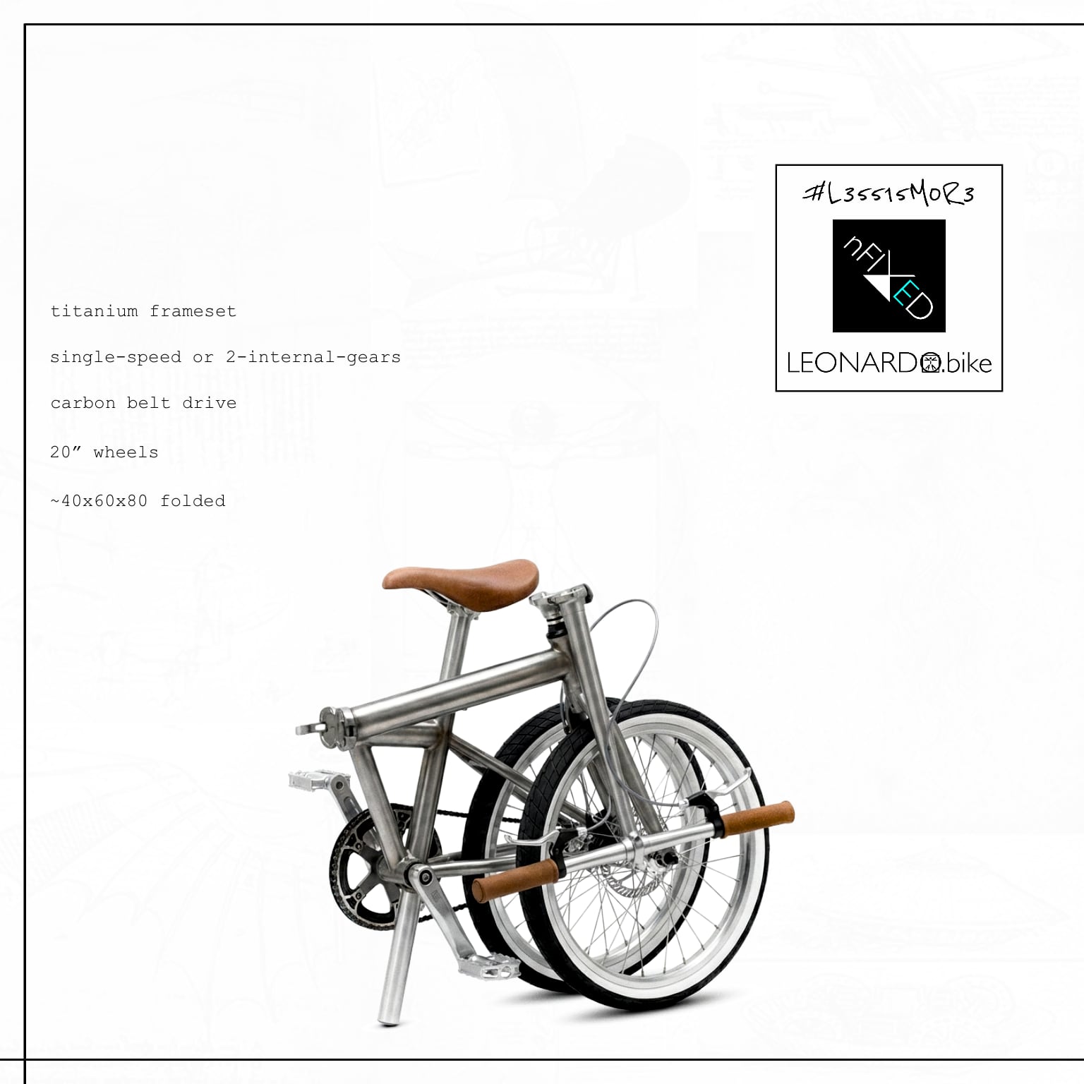 FOLDI.LEO:PURA 1/2SPD/FIXED/BELT/TI/FOLDING BIKE