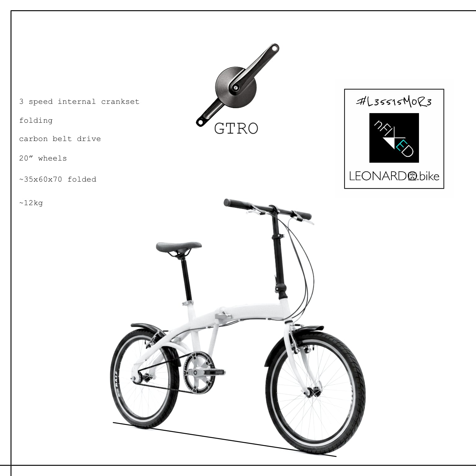 GTRO/FOLDI.STEEL 3:SPEED/BELT/FOLDING BIKE