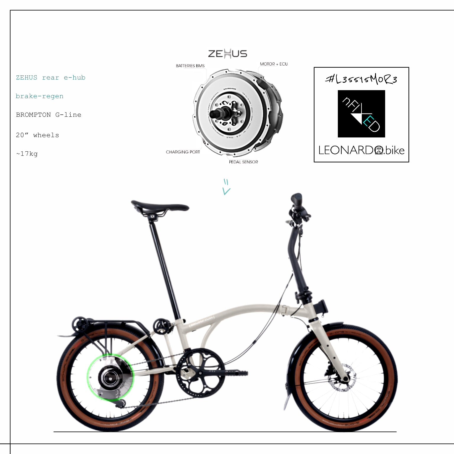 GEN3-ZEHUS E-BROMPTON G-LINE BIKE NFIXED.COM  #L35515M0R3