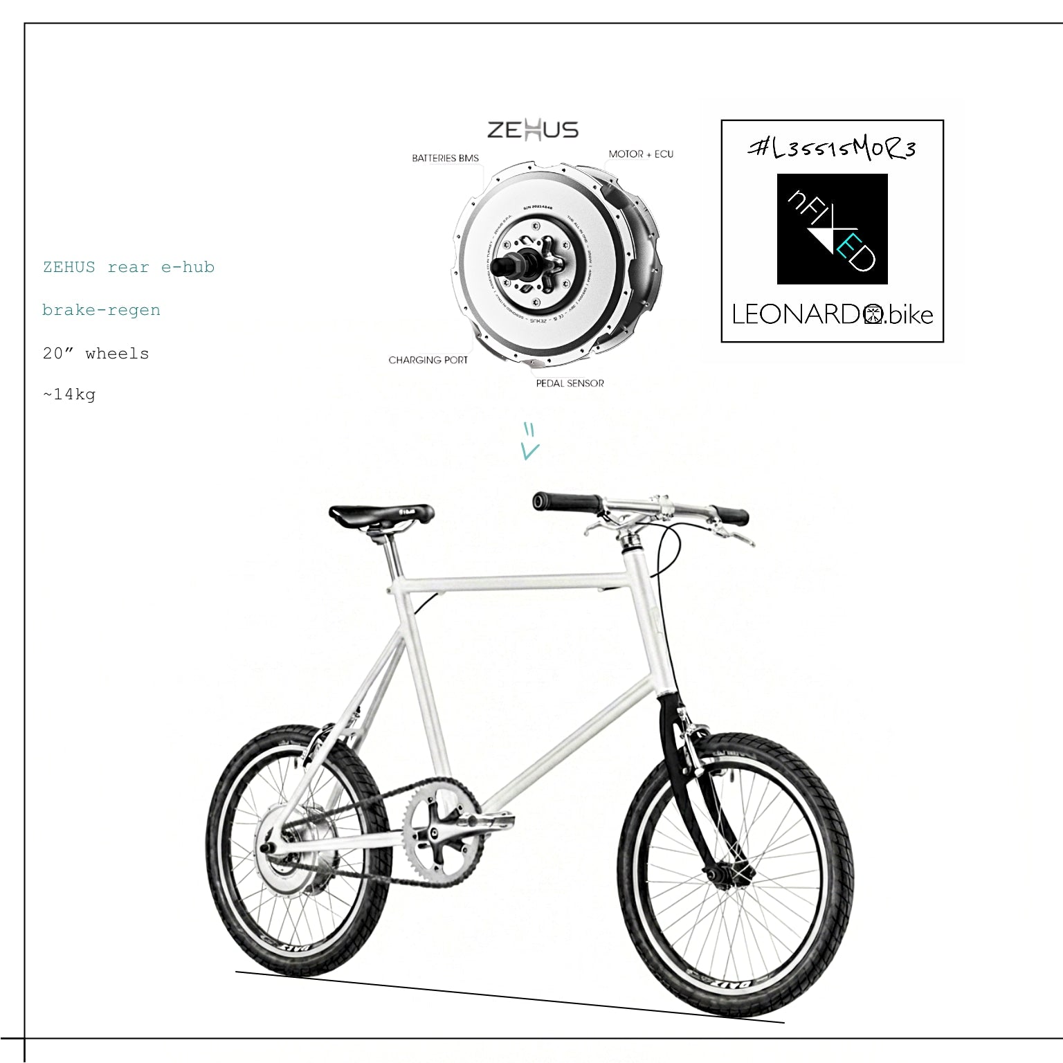 GEN3.ZEHUS "E-MINI.VELO” BIKE/E-BIKE NFIXED.COM  #L35515M0R3