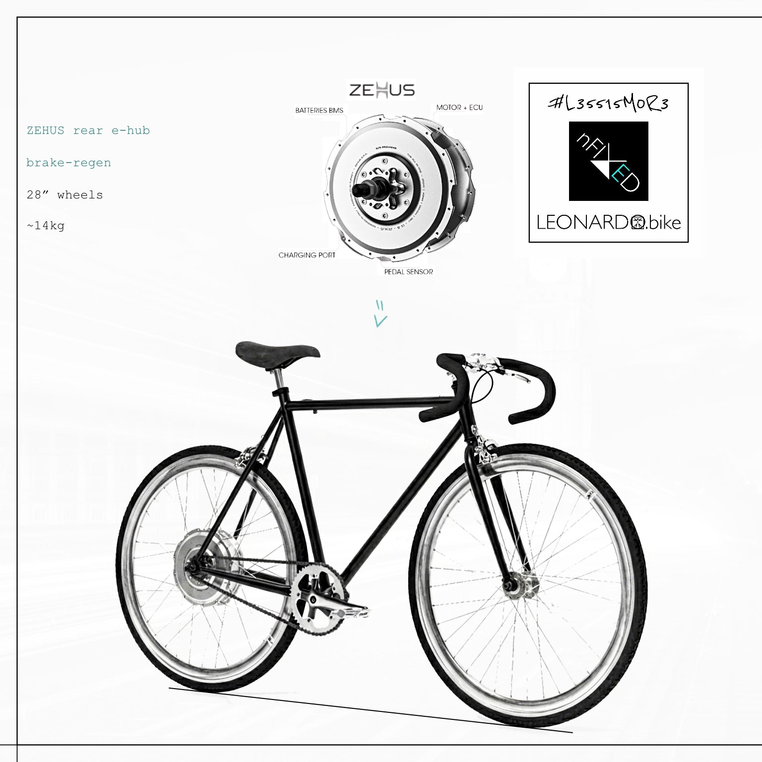 GEN3.ZEHUS "E-NERA" BIKE/E-BIKE NFIXED.COM  #L35515M0R3