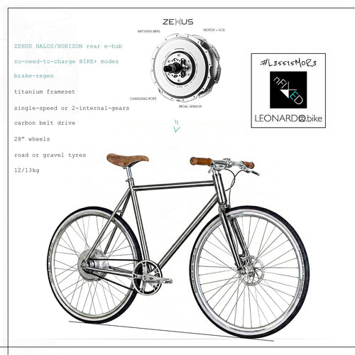 GEN3.ZEHUS/HORIZON "E-LEONARDO" BELT-DRIVE TITANIUM BIKE/E-BIKE/E-BIKE+ NFIXED.COM  #L35515M0R3