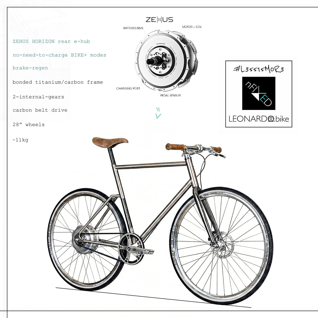 GEN3.ZEHUS/HORIZON "E-SPECIA.LEO" BELT-DRIVE CARBON/TITANIUM BIKE/E-BIKE/E-BIKE+
