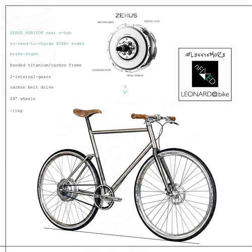 GEN3.ZEHUS/HORIZON "E-SPECIA.LEO" BELT-DRIVE CARBON/TITANIUM BIKE/E-BIKE/E-BIKE+