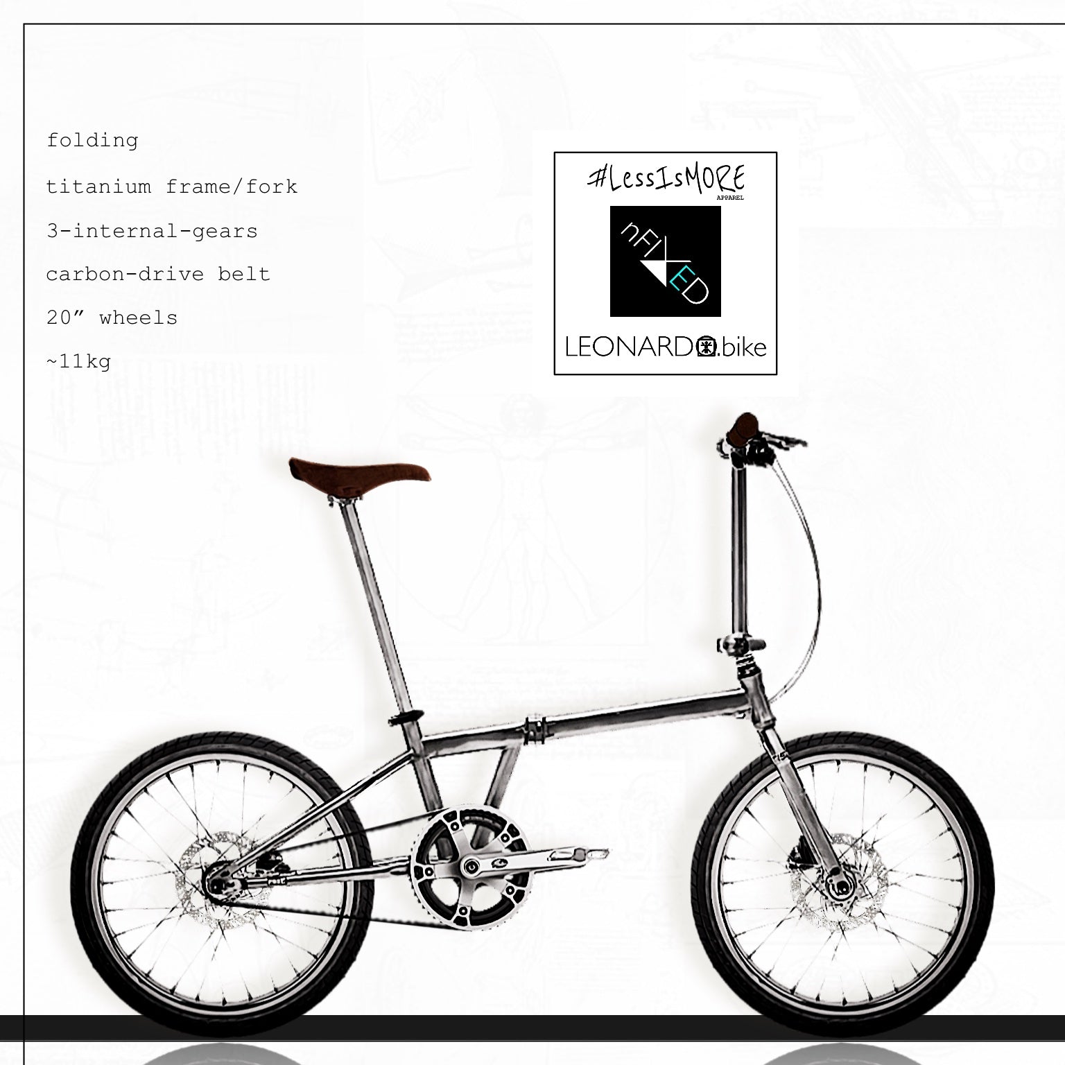 "FOLDING LEONARDO" titanium 1/5/10-speed bike