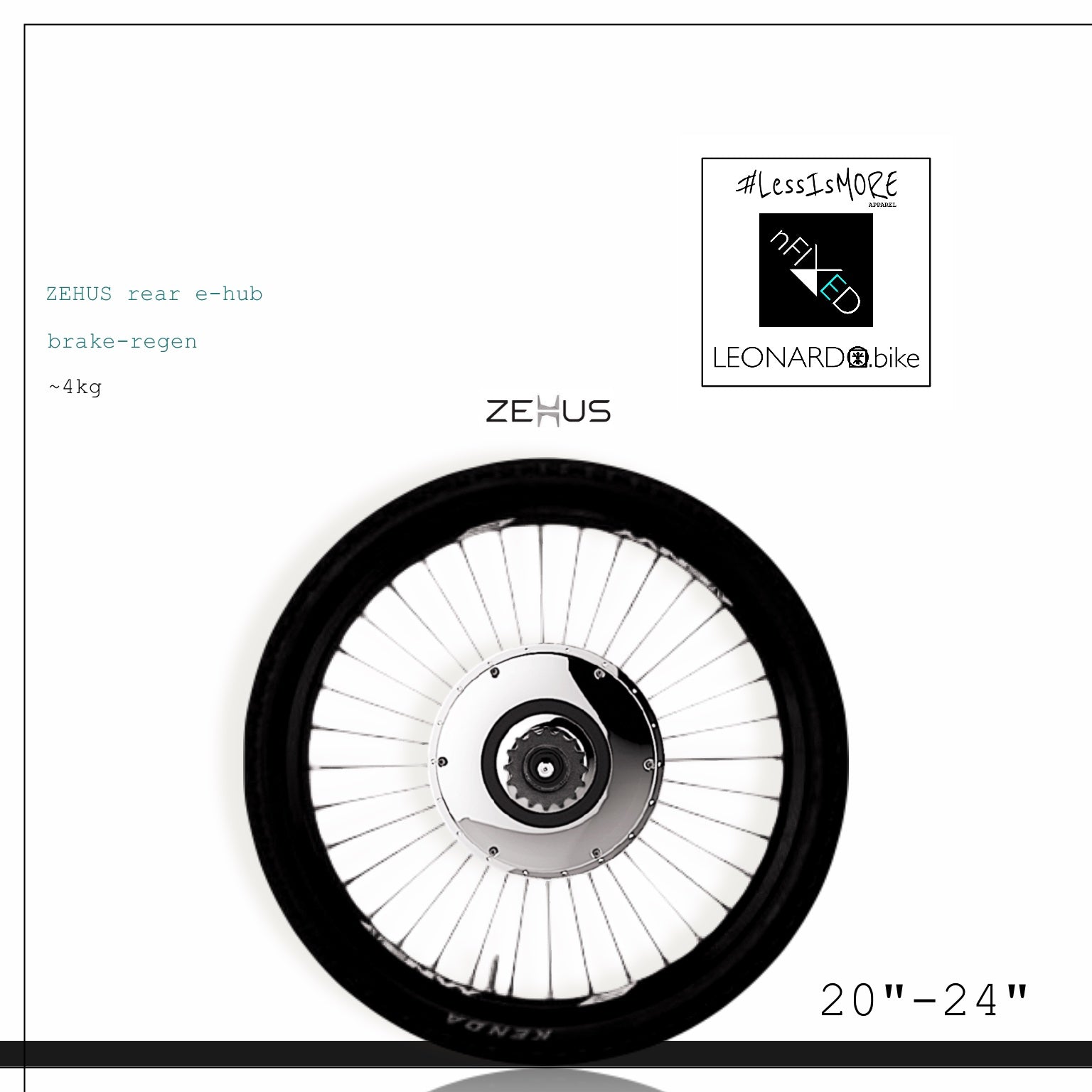 'ZEHUS A.I.O. 20"-24" SMART-WHEEL' electric conversion-kit