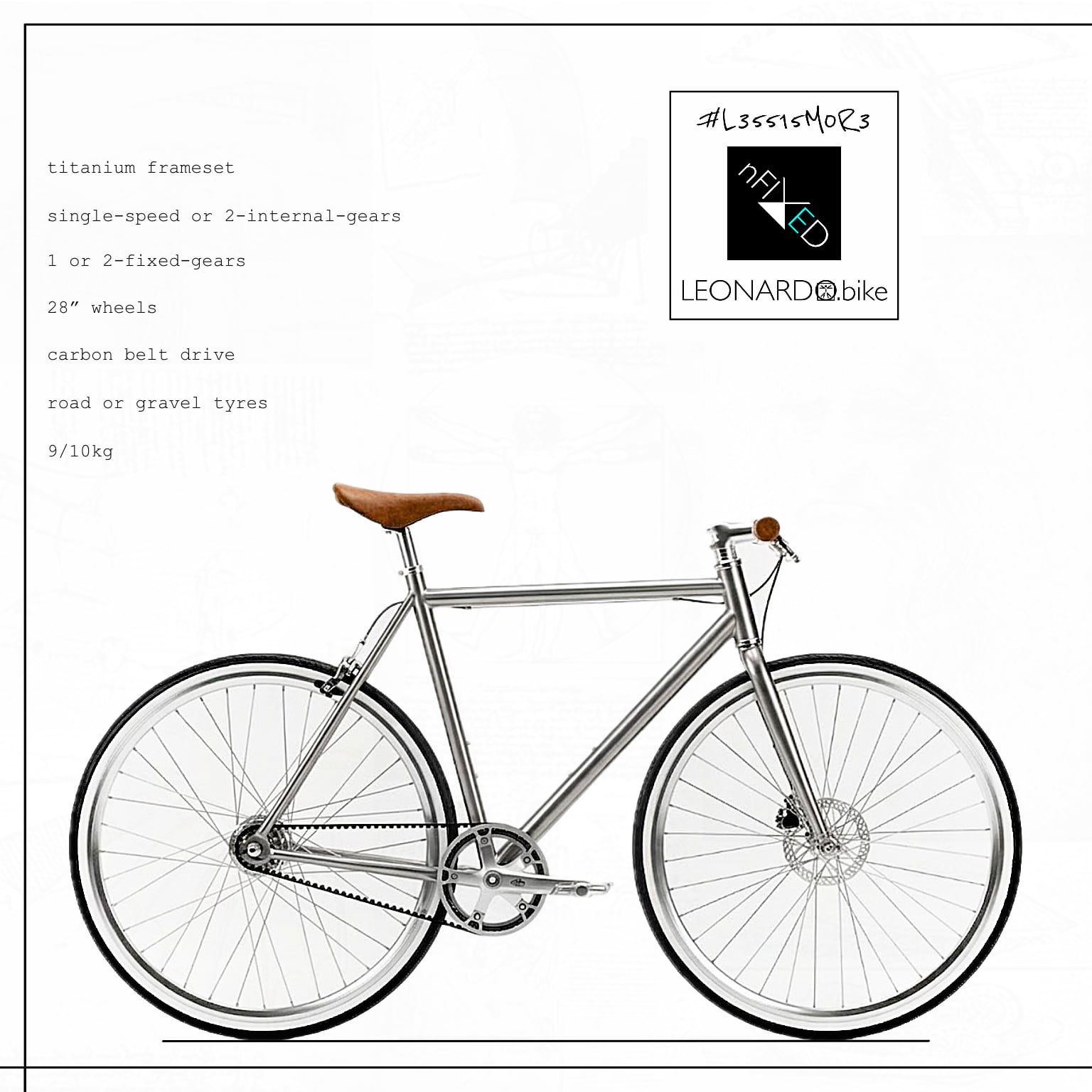 LEONARDO:PURA 1/2.SPD/FIXED/BELT/Ti BIKE