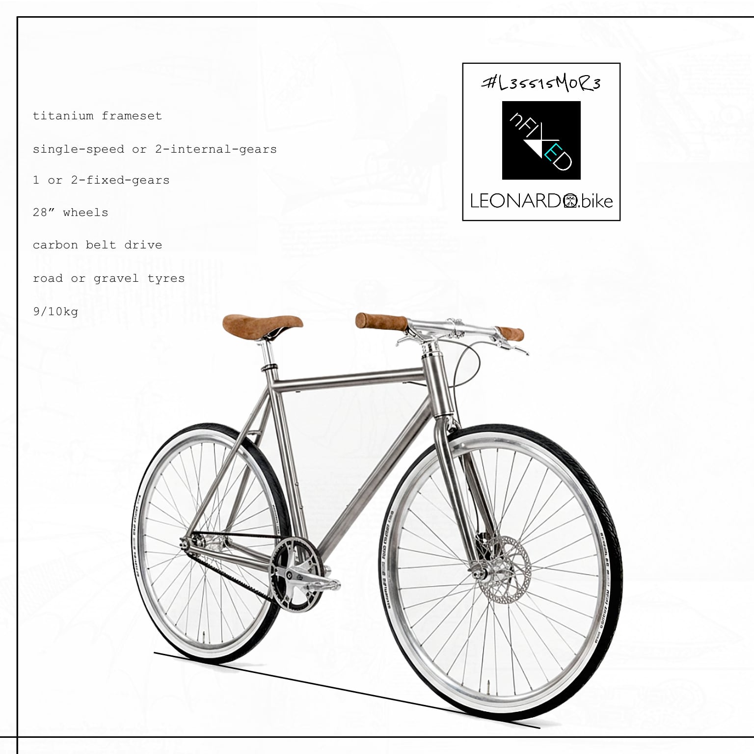 LEONARDO:PURA 1/2.SPD/FIXED/BELT/Ti BIKE