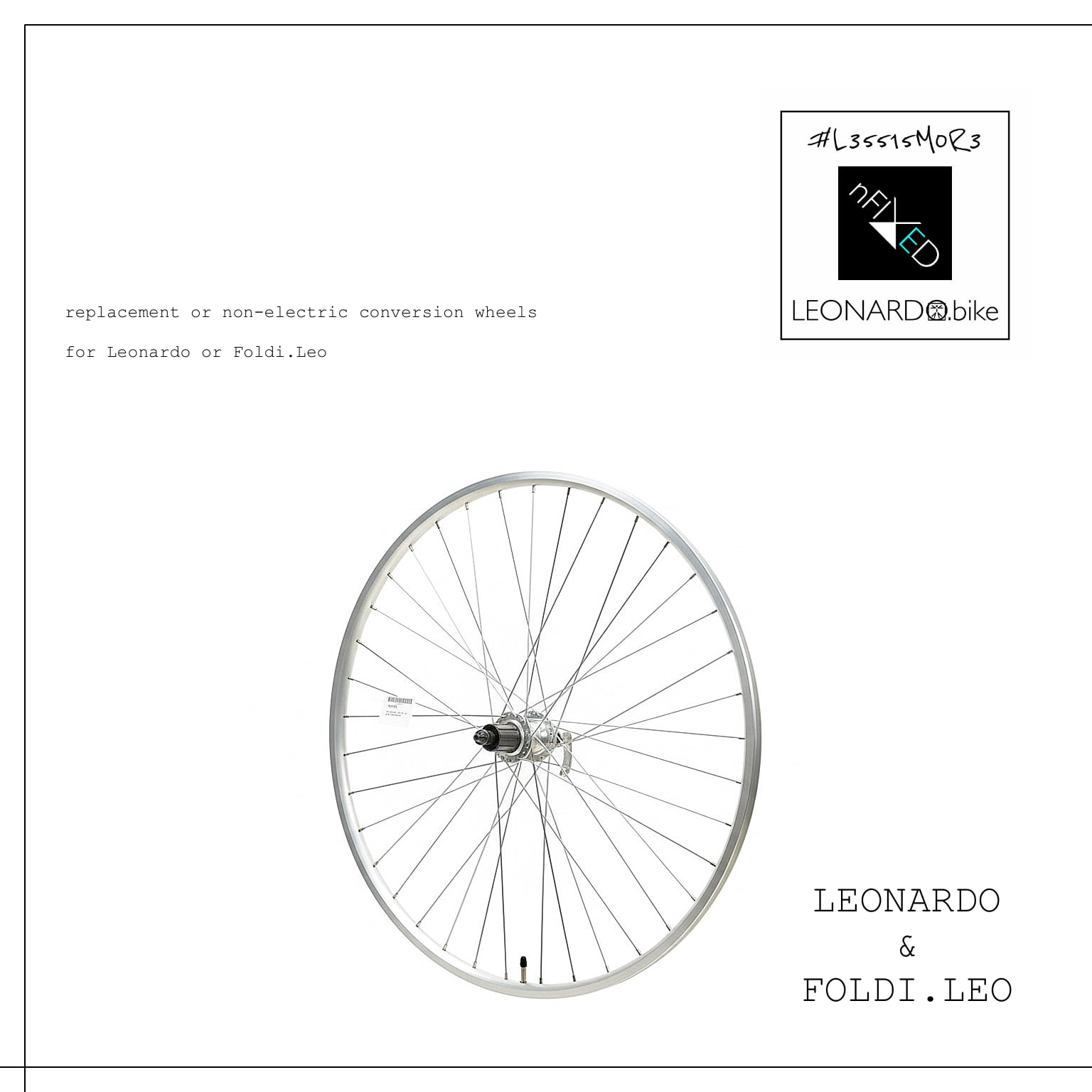 LEONARDO/FOLDI.LEO FRONT/REAR WHEEL SILVER/BLACK