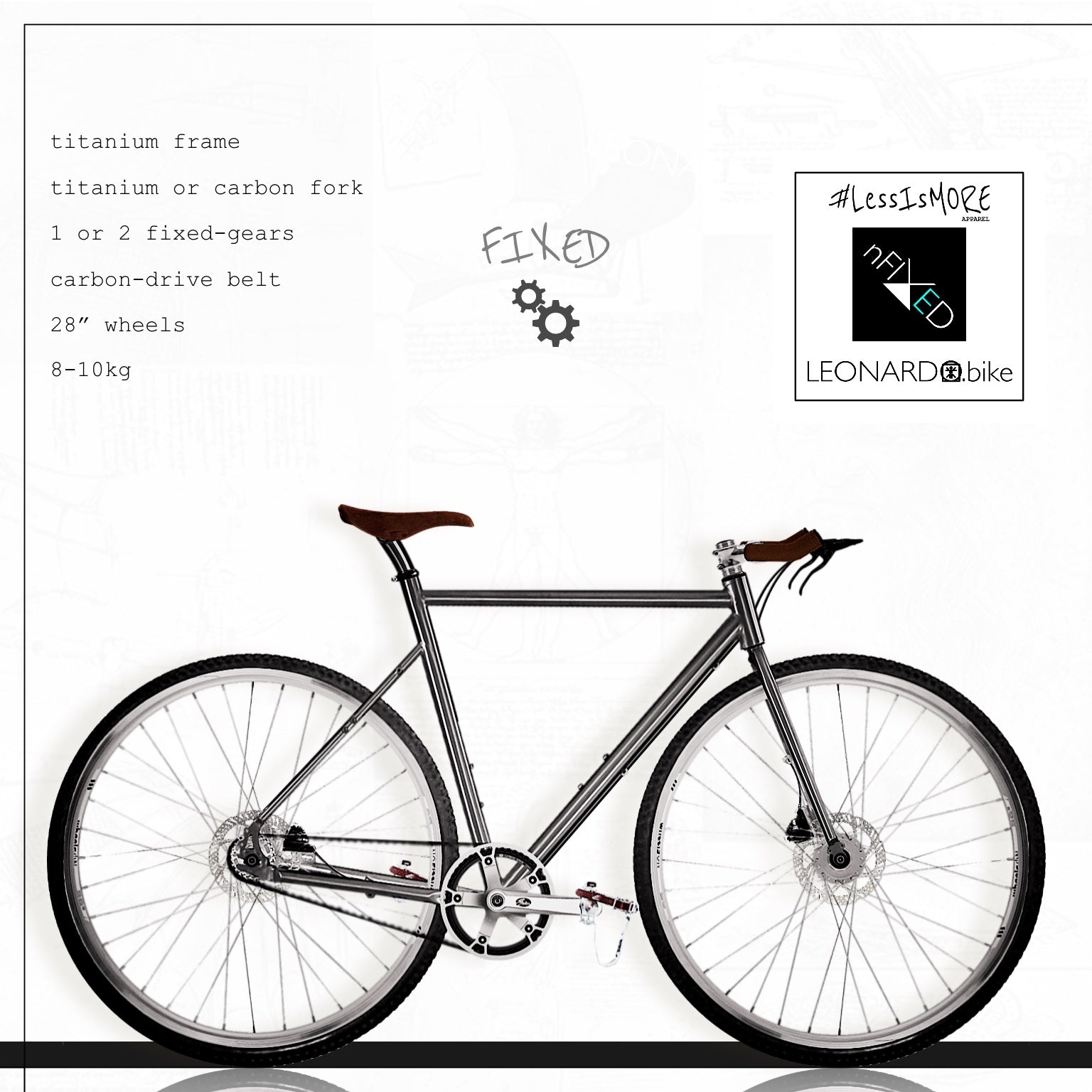 "FIXED LEONARDO" titanium 1/2-fixed-gears bike