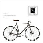 Leonardo:Pura titanium belt-drive bike, side view, with brown saddle