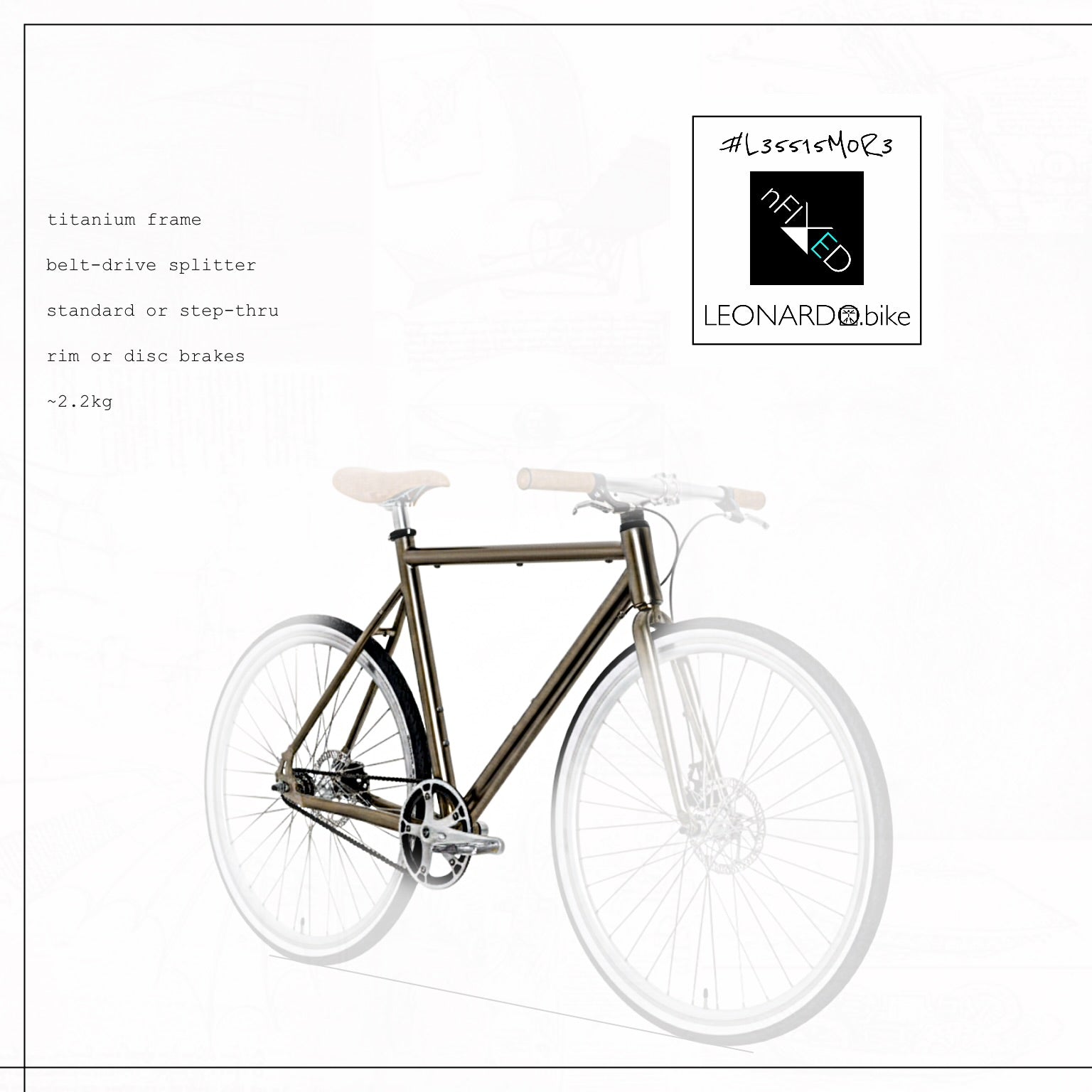 NFIXED.COM CUSTOM TITANIUM FRAME-SET BELT DRIVE DISC-BRAKES