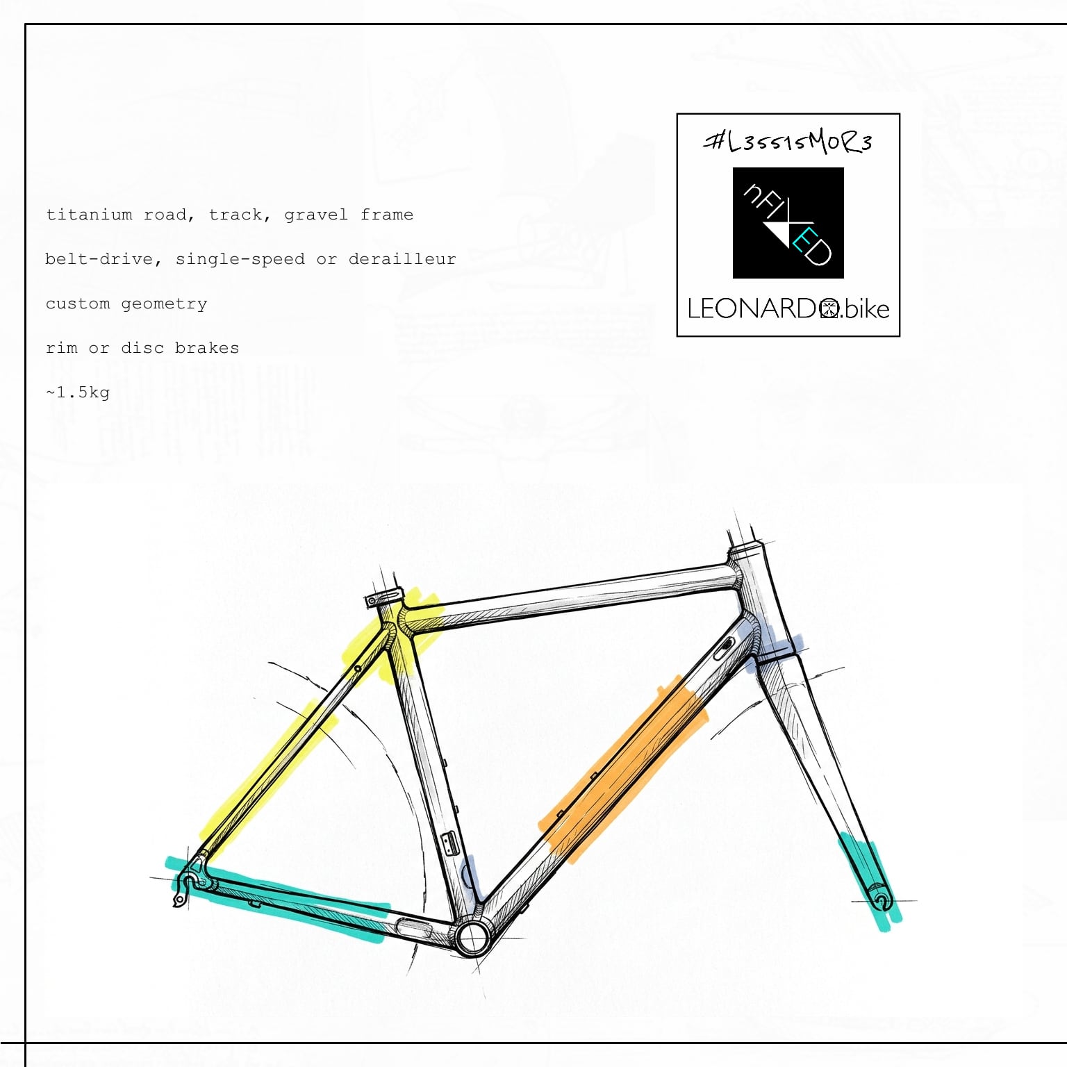 CUSTOM BELT/DERAILLEUR TITANIUM FRAME.SET