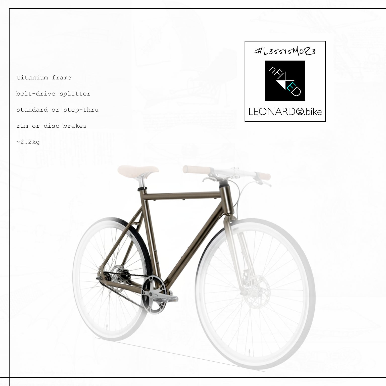 CUSTOM BELT.DRIVE TITANIUM FRAME.SET