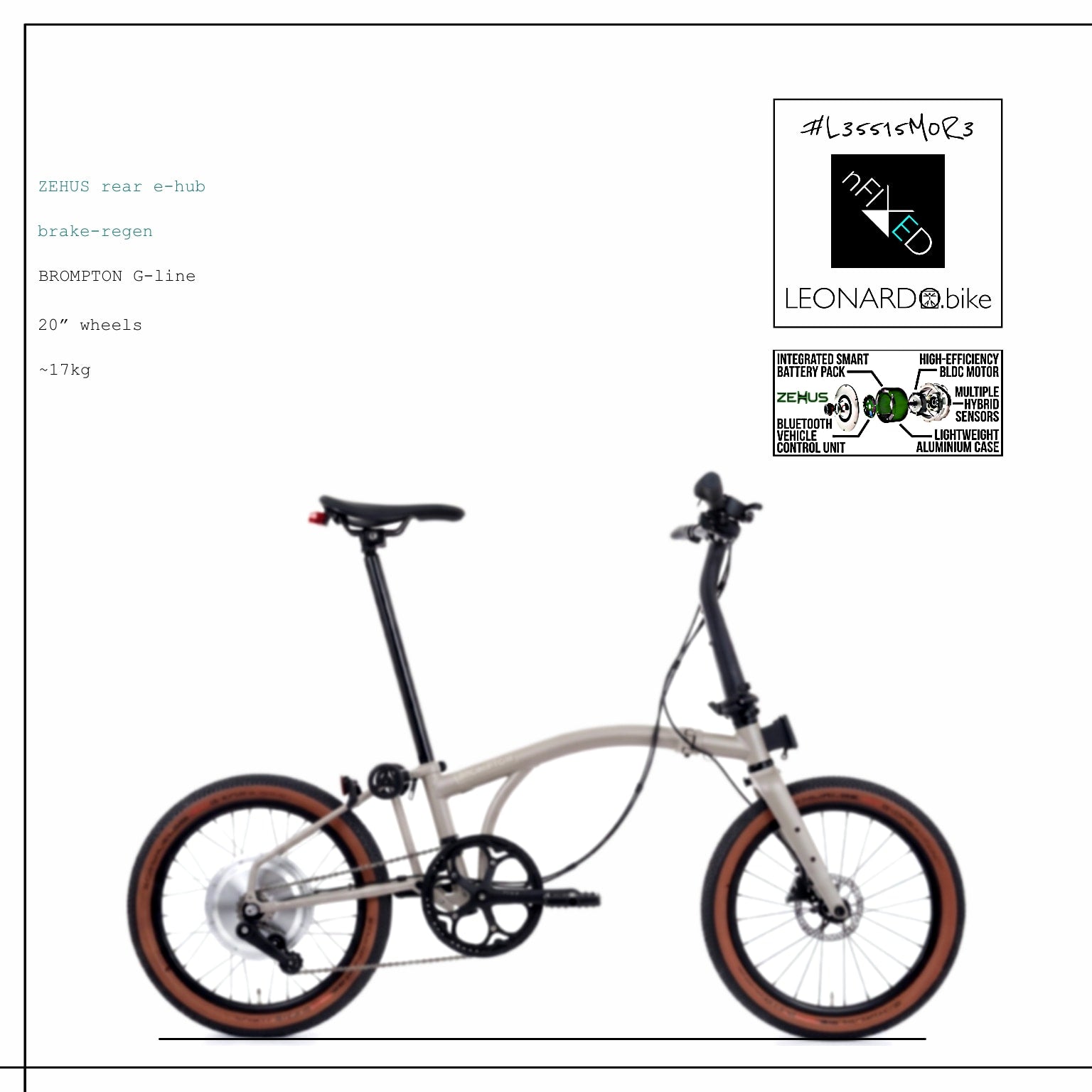GEN3.ZEHUS BROMPTON-G.LINE 1/2.SPD FOLDING SMART E:BIKE