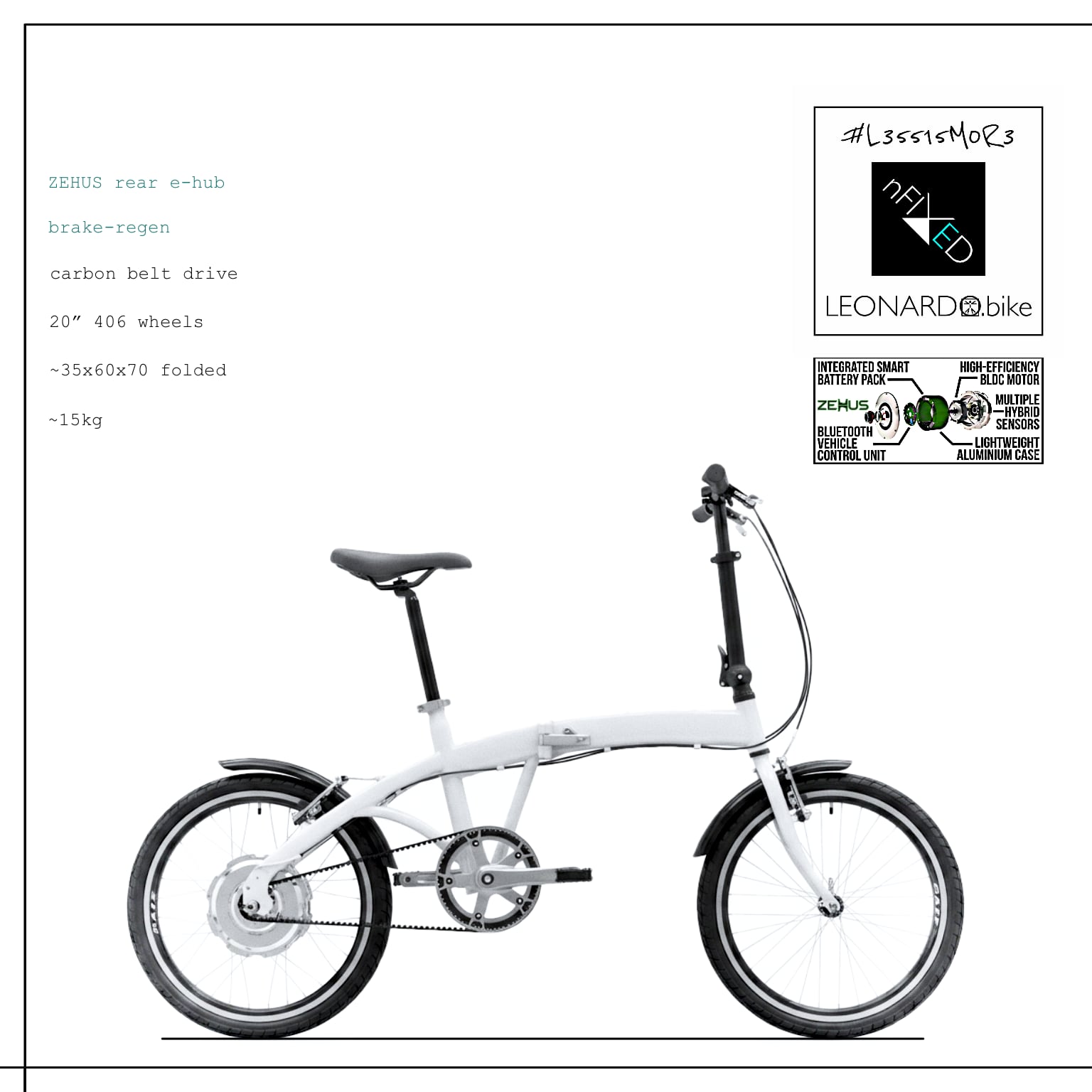 E:FOLDI.STEEL GEN3.ZEHUS 1/2SPD/BELT/FOLDING SMART E:BIKE