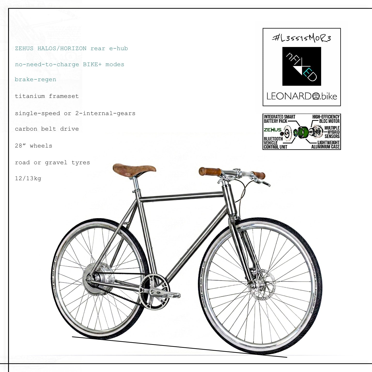 E:LEONARDO GEN3.ZEHUS-HORIZON BELT/TI/2IN1 SMART E:BIKE+