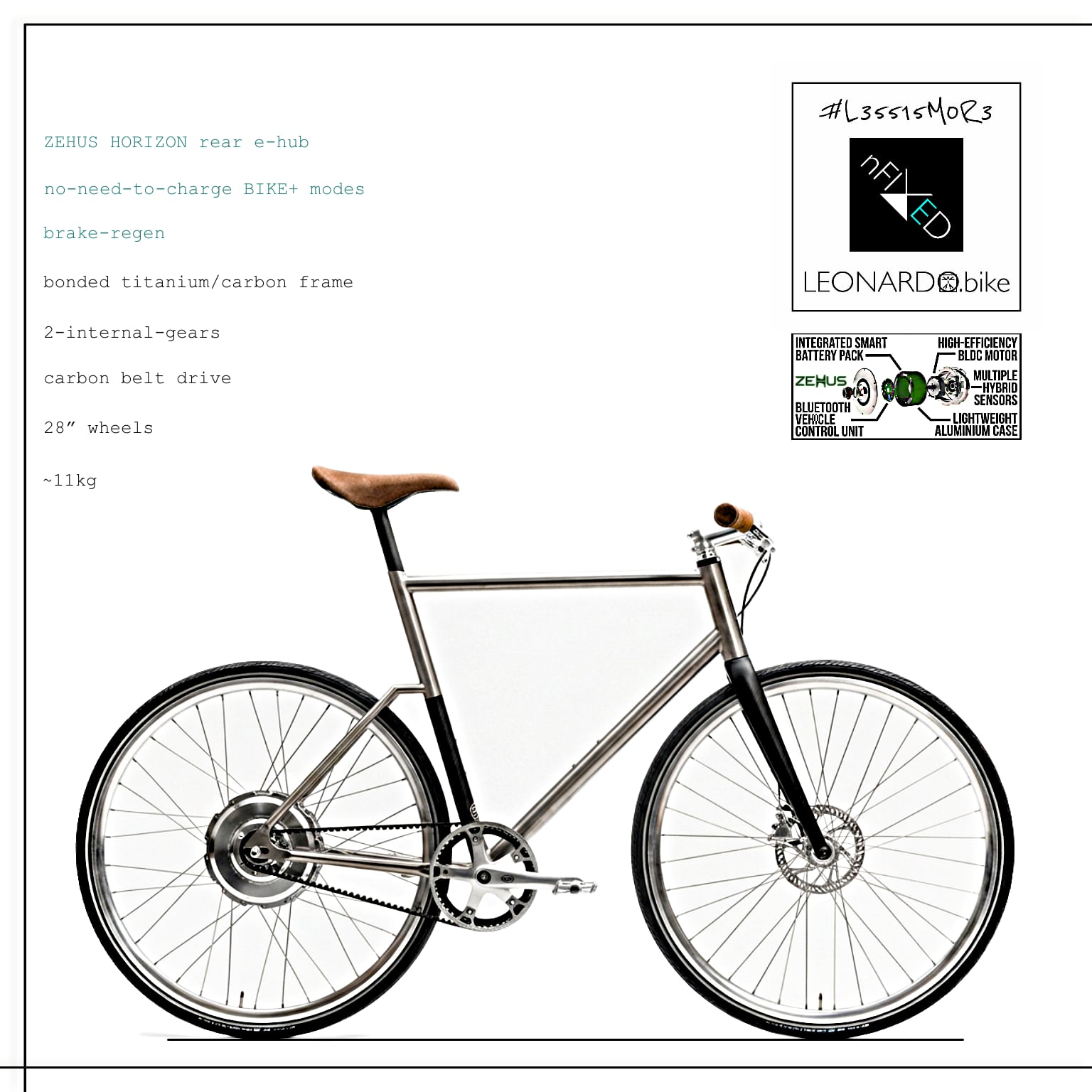 E:SPECIA.LEO GEN3.ZEHUS 1/2SPD/BELT/CARBON/TI SMART E:BIKE+