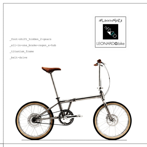 LEONARDO 2-speed E:FOLDI folding electric bicycle with ZE​​HUS belt-drive motor