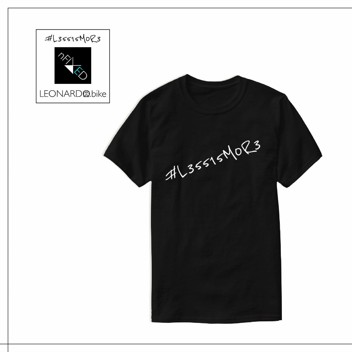 LEONARDO black T-shirt with L35515MOR3 print