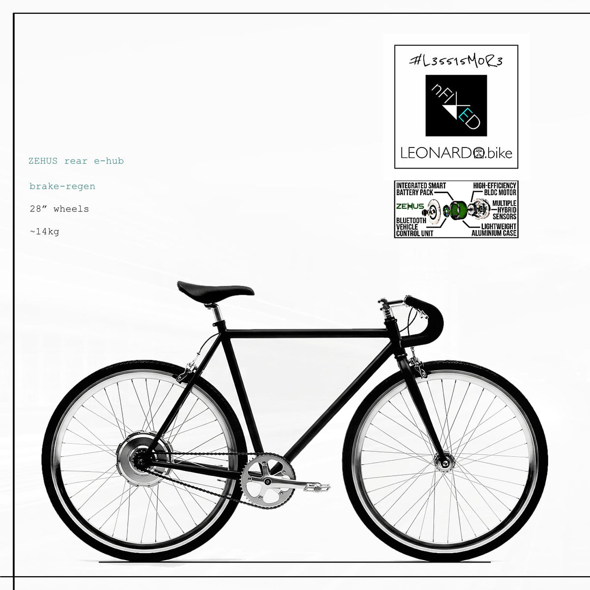 LEONARDO E:NERA GEN3 ZEHUS smart electric bicycle with internal gear hub