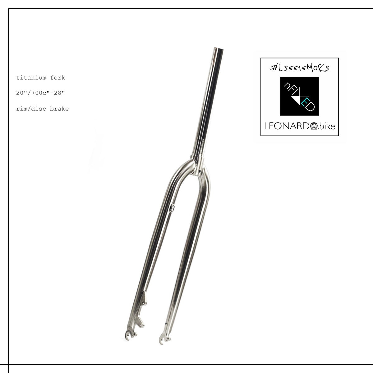 LEONARDO titanium bicycle fork with rim and disc brake