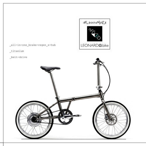 E:Foldi.Leo titanium folding e-bike with Gen3 Zehus rear hub, side view